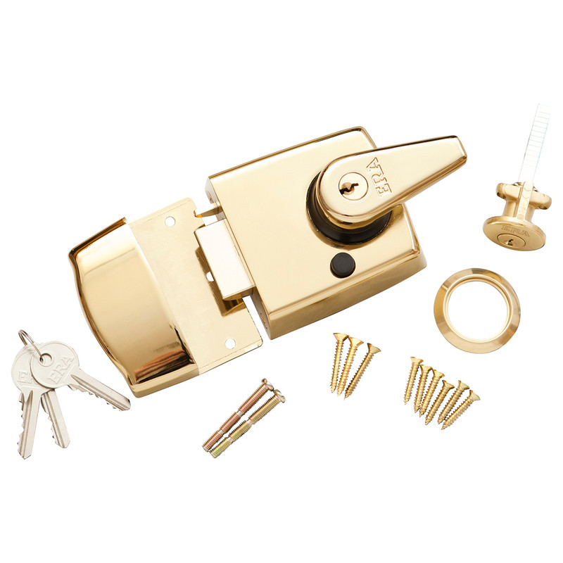 ERA Double Locking Nightlatch Brass Effect Narrow