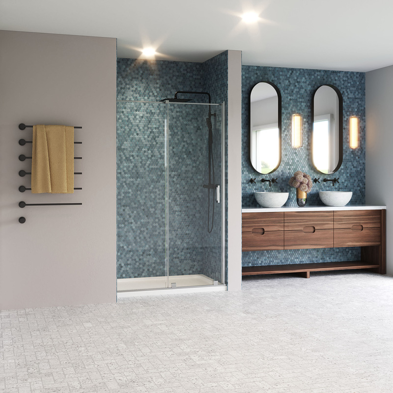 Aqualux Frameless 6mm Shower Enclosure Sliding Door Only 1000mm