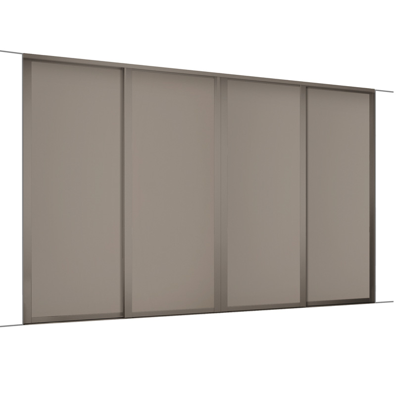 Spacepro Shaker 4 Door Sliding Wardrobe Kit Stone Grey 2898 x 2260mm
