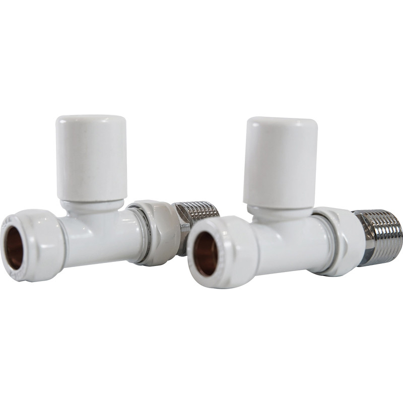 Made4Trade Modern Towel Radiator Valve White Straight