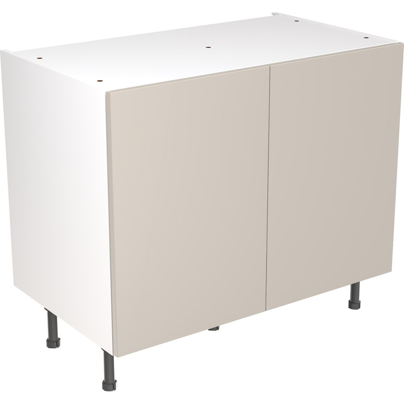 Kitchen Kit Ready Made Value Slab Kitchen Cabinet Base Unit Standard Matt Light Grey 1000mm