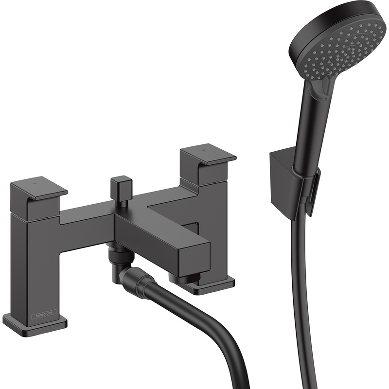 Hansgrohe Vernis Shape Taps Matt Black Bath Shower Mixer
