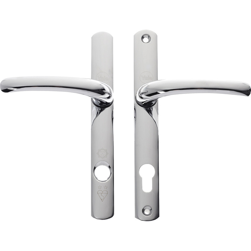 Yale PVCu TS007 2 Star Platinum Security Handle Polished Chrome