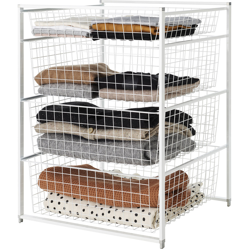 Elfa 4-Drawer System White Wire