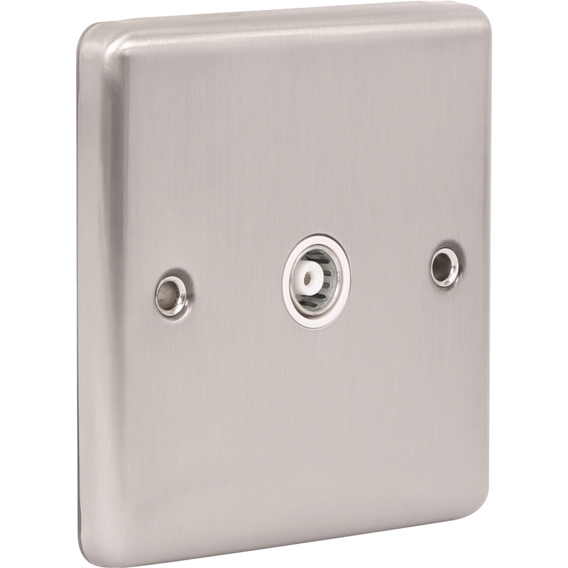Wessex Brushed Stainless Steel TV Point 1 Gang