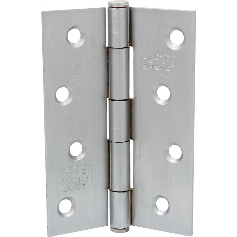 Grade 7 Button Tip Fire Door Hinge 100mm Satin Chrome