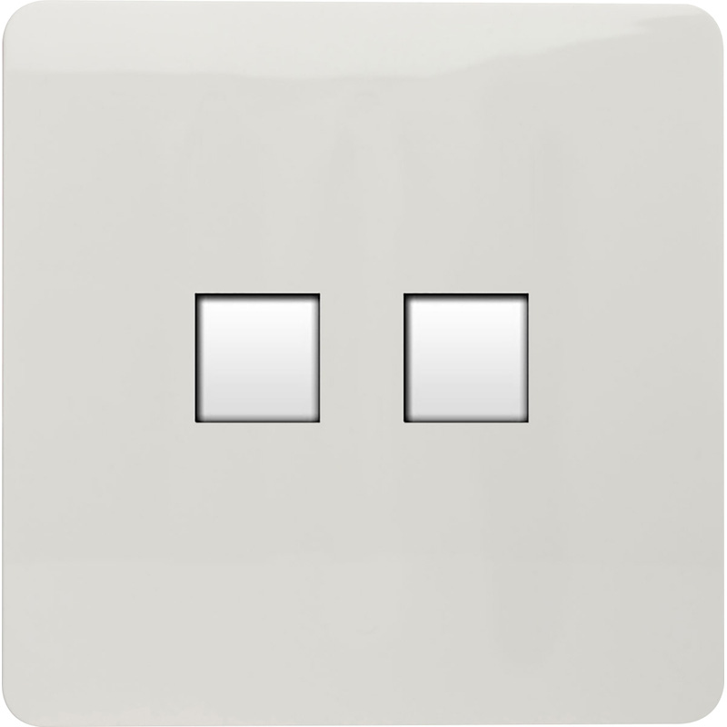 Trendiswitch White 2 Gang Telephone 1 Gang