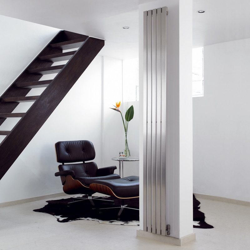 Aeon Lunar Designer Radiator 1500 x 240mm Btu 1985 Brushed Stainless Steel