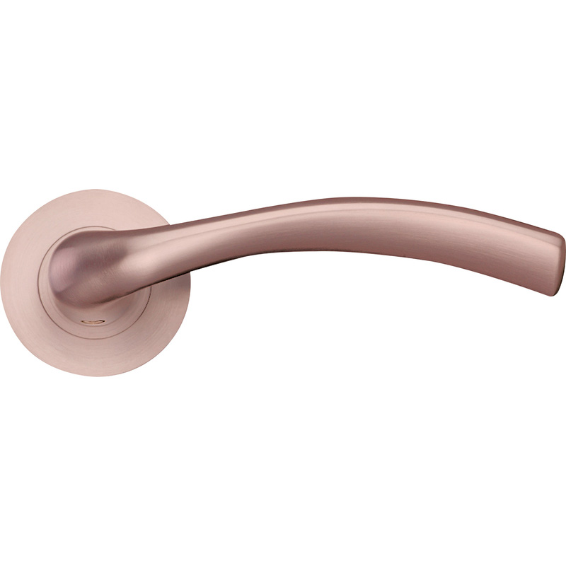 Stanza Siena Lever on Rose Door Handles Tuscan Rose Gold