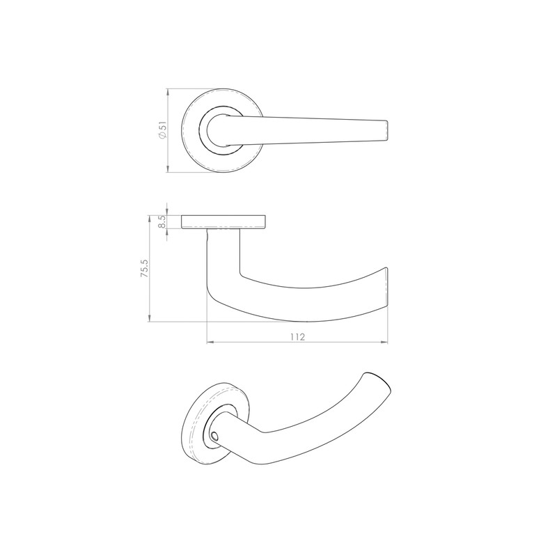 Serozzetta Dos Lever On Rose Door Handles Polished Chrome