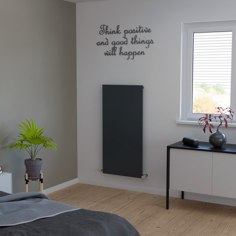 Ximax Oxford Plan Vertical Designer Radiator 1200 x 595mm 2130Btu Anthracite