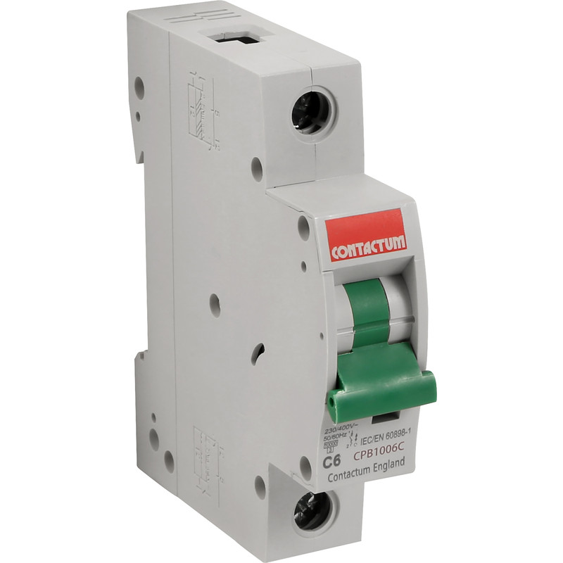 Contactum Single Pole C Curve MCB 6A 10kA SP