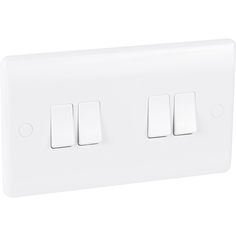 BG 10A Low Profile Switch 4 Gang 2 Way