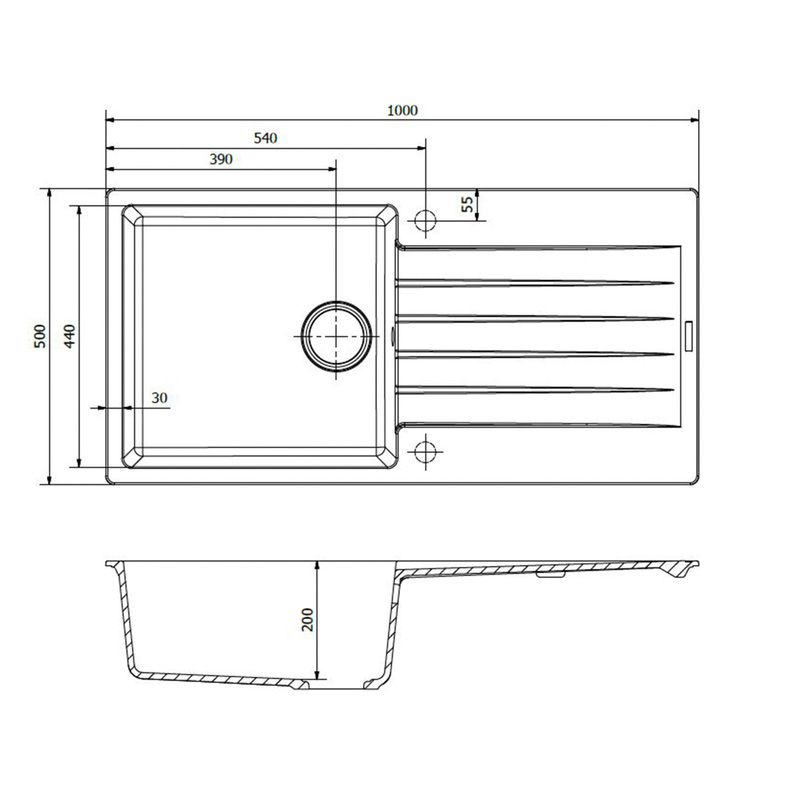 Reginox Harlem Reversible Composite Kitchen Sink & Drainer Single Bowl White