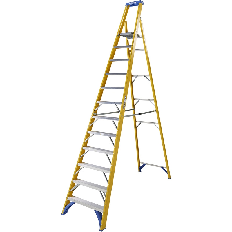 Werner Fibreglass Platform Stepladder 12 Tread