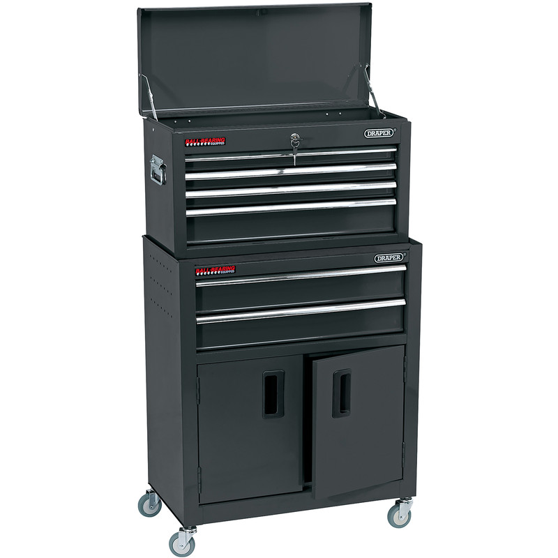Draper Combined Roller Cabinet and Tool Chest Black