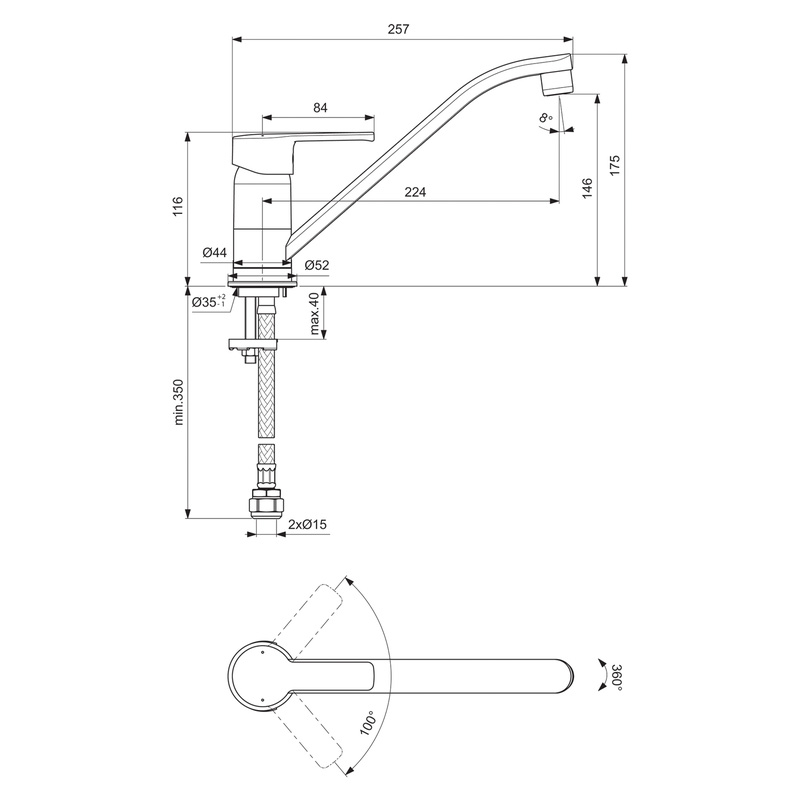 Ideal Standard Calista Mono Mixer Kitchen Tap
