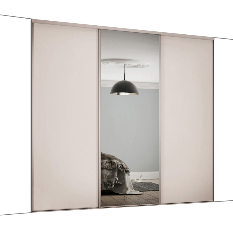 Spacepro Classic 3 Door Sliding Wardrobe Kit Cashmere and Mirror 1760 x 2260mm