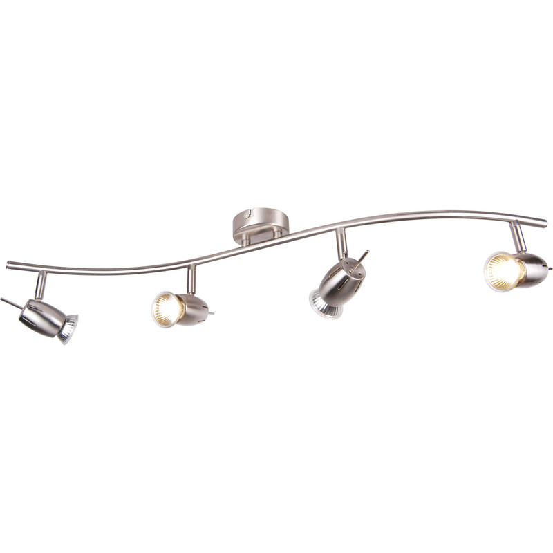 Pluto Satin Nickel GU10 4 Bar Spotlight