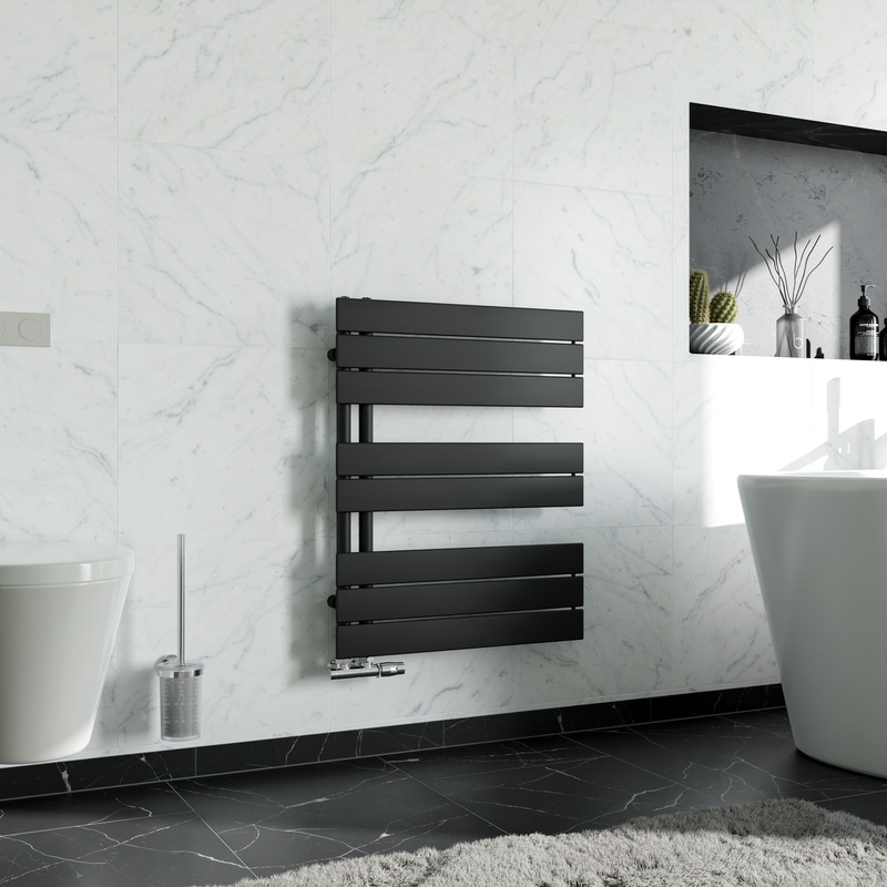 Ximax Oxford Open Panel Towel Radiator 745 x 600mm 1526Btu Black