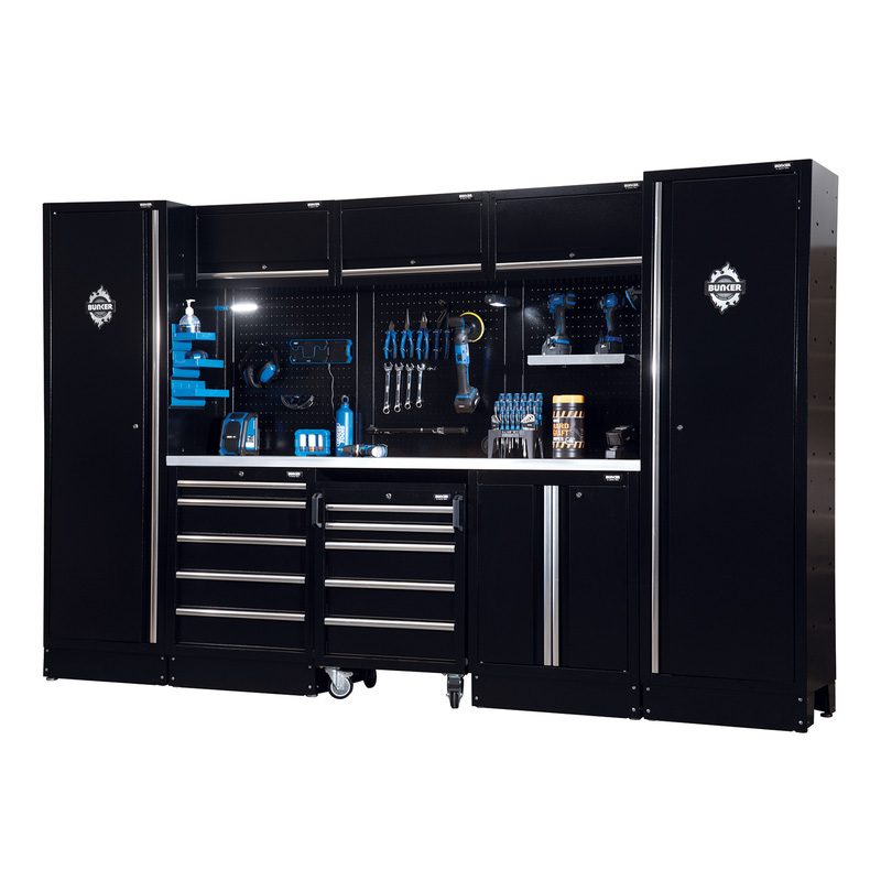 Draper BUNKER® Modular Storage Combo 16 PC with Stainless Steel Worktop