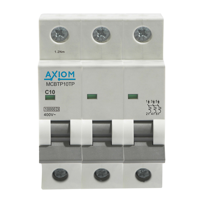 Axiom 3 Phase C-Curve MCB 3 Pole 10A 10kA