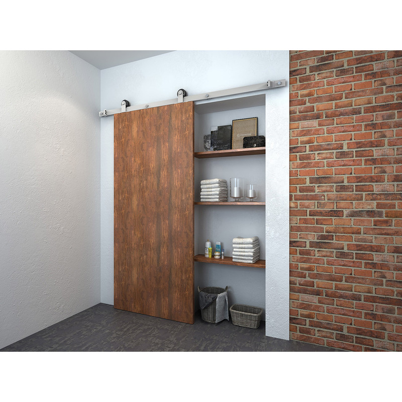 Coburn Flat Track 100 Top Mount Hanger System One Door 1500mm - Stainless Steel Finish