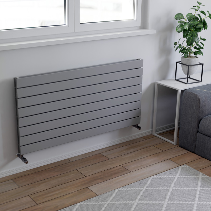 Ximax Oxford Duo Horizontal Designer Radiator 595 x 1200mm 3949Btu Silver