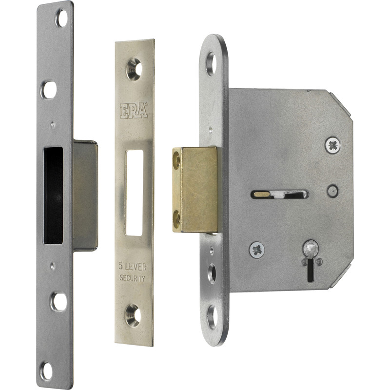 Viscount 5 Lever Mortice Deadlock 64mm Satin Chrome