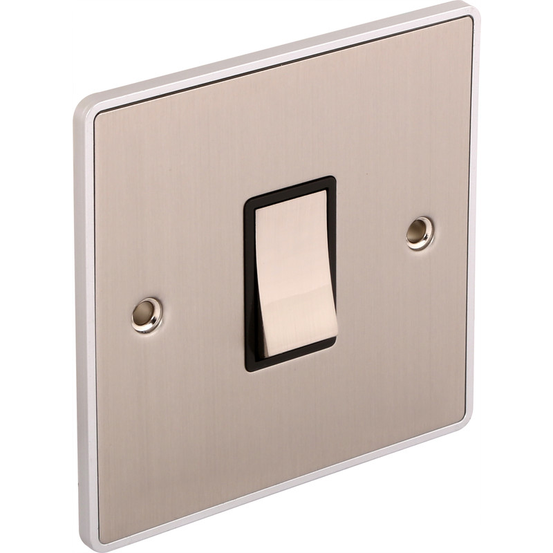 Urban Edge Brushed Chrome Switch 1 Gang Intermediate