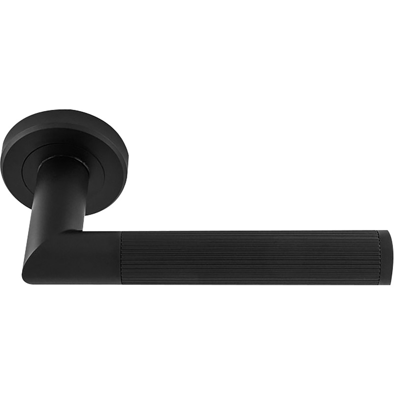 Serozzetta Trend Lines Lever On Rose Door Handles Matt Black