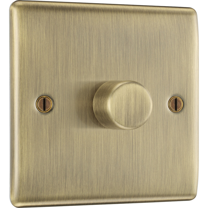 BG Antique Brass Intelligent LED Dimmer Switch 1 Gang 2 Way