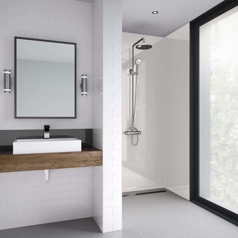 Mermaid Acrylic Shower Wall Panel Vanilla 2440mm x 1200mm x 4mm