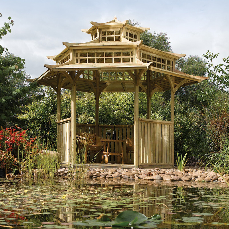 Rowlinson Oriental Pagoda Gazebo 332cm (h) x 402.5cm (w) x 329cm (d)