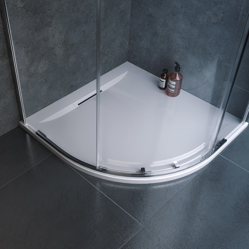 Mira Flight Level Offset Quadrant Anti-slip Shower Tray 1200 x 900mm LH