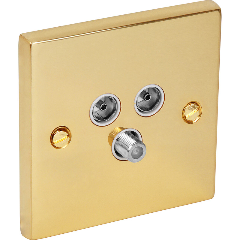 Victorian TV / Satellite Socket Outlet Satellite/TV/FM