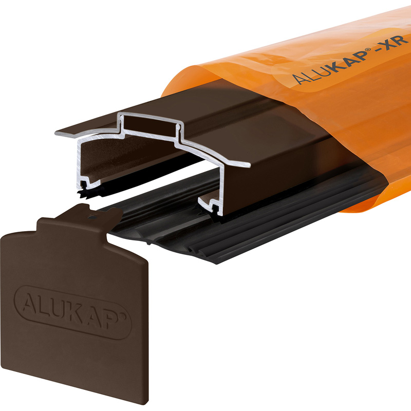 Alukap-XR Concealed Fix Hip Bar with Gasket Brown 3000mm