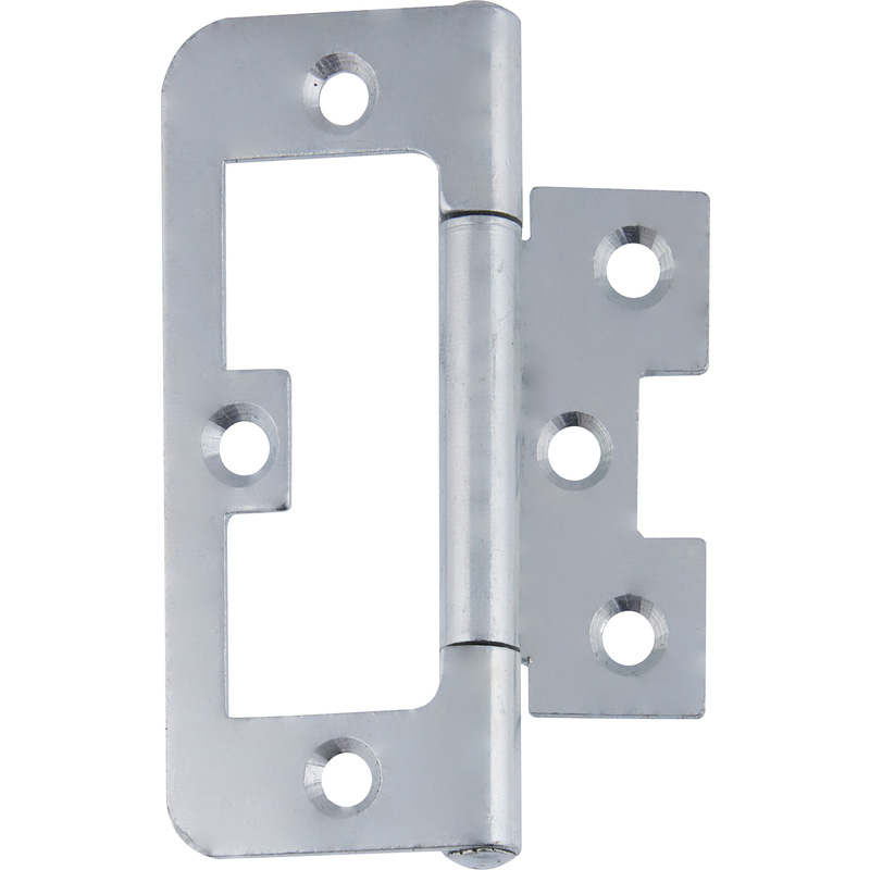 Flush Hinge Bright Zinc 75mm