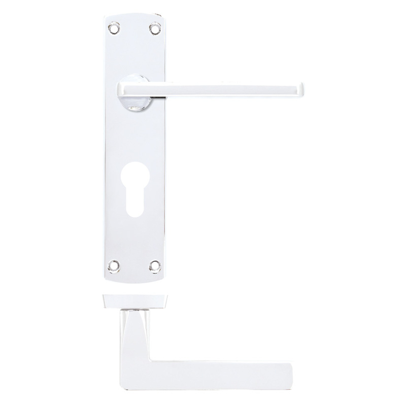 Stanza Leon Door Handles Polished Euro Lock