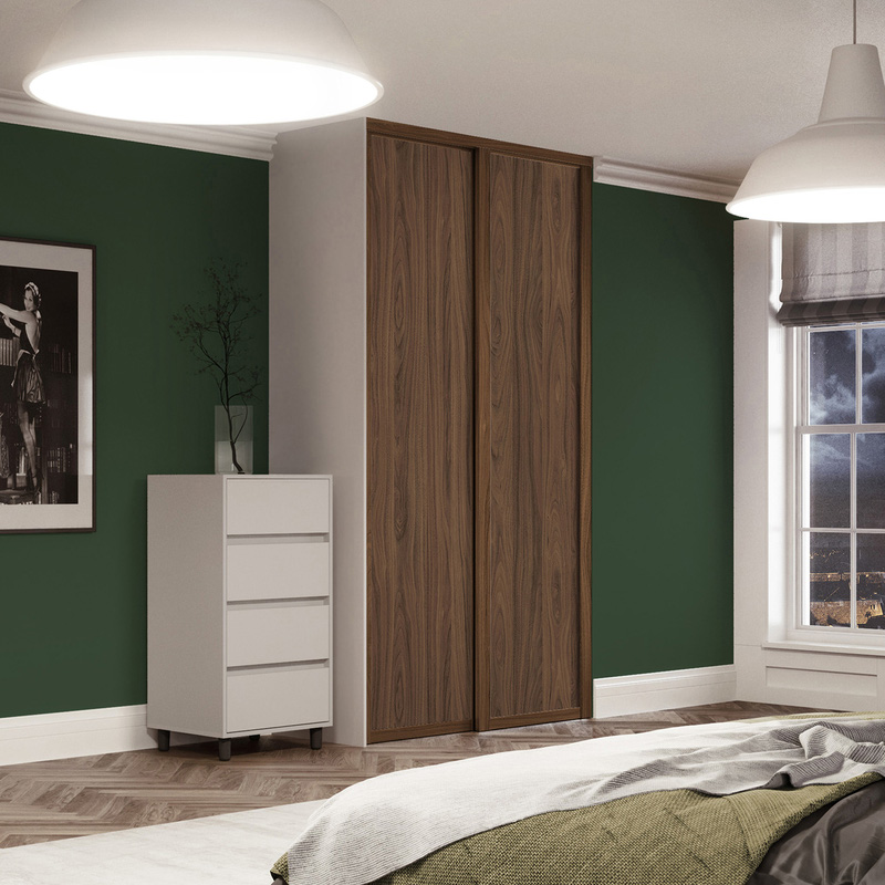 Spacepro Shaker 2 Door Sliding Wardrobe Kit Walnut 1753 x 2260mm