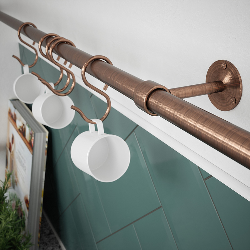 Rothley Utensil Rail Kit 19mm x 600mm Antique Copper