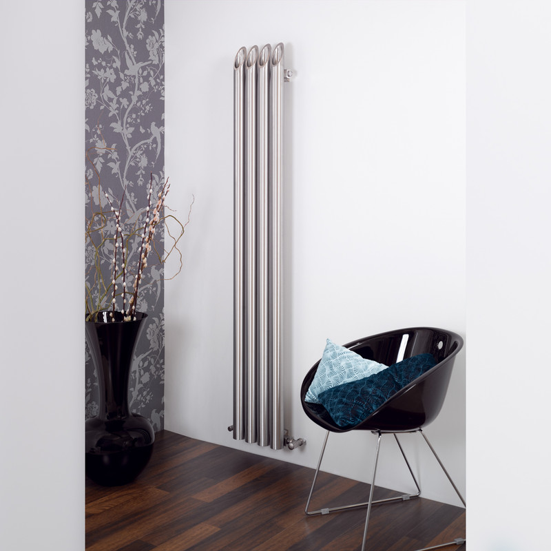 Aeon Bamboo Designer Radiator 1200 x 550mm Btu 5542 Brushed Stainless Steel