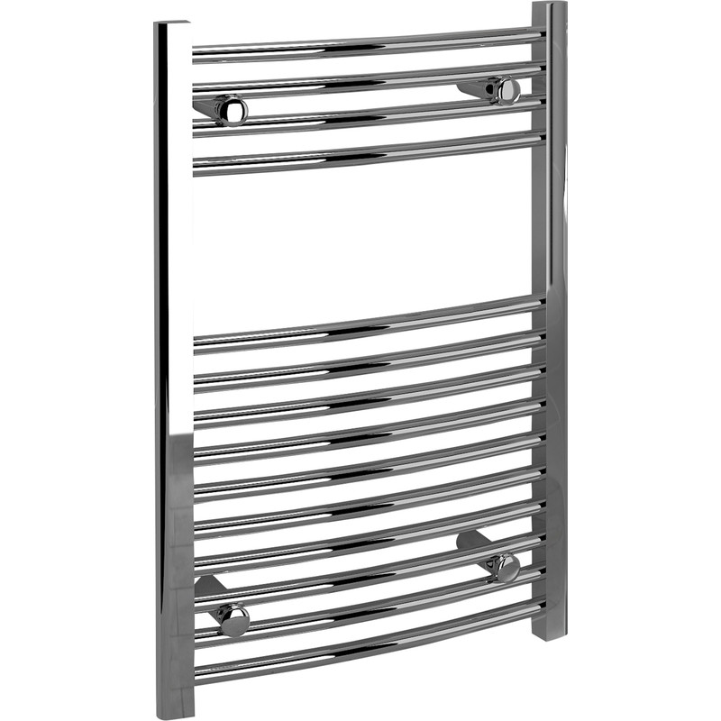 Kudox Chrome Curved Ladder Towel Radiator 750 x 500mm 761Btu