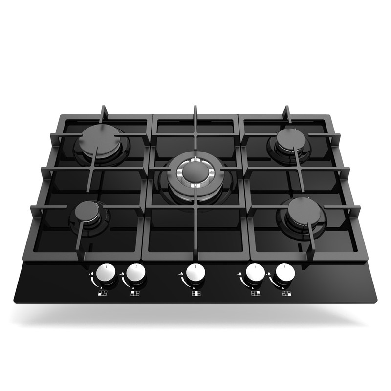 Cata 5 Burner Gas Hob Black Glass
