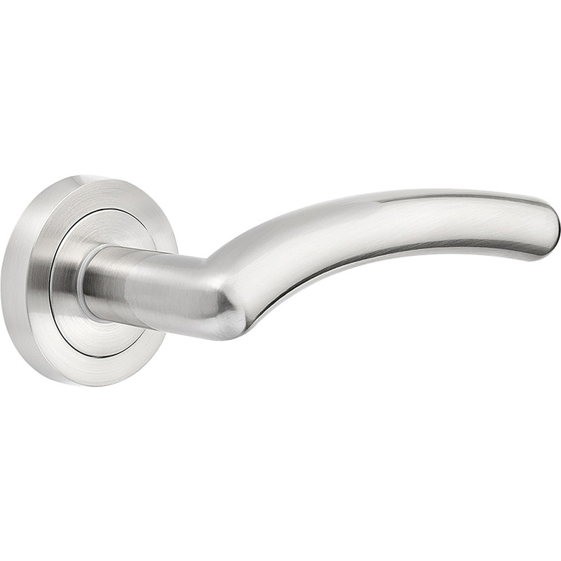 Medusa Lever on Rose Door Handles Brushed Nickel