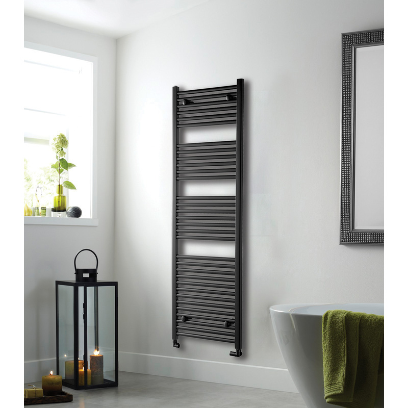 Towelrads Pisa Black Straight Towel Radiator 1800 x 600 3484Btu