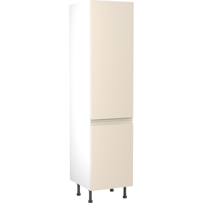 Kitchen Kit Flatpack J-Pull Kitchen Cabinet Tall Larder Unit Super Gloss Cashmere 500mm