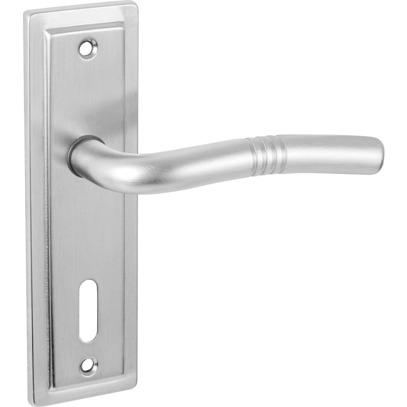 Nevada Door Handles Lock Satin