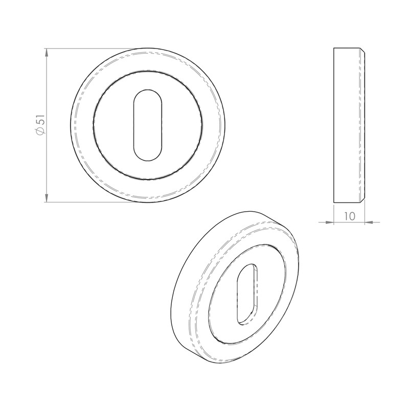 Serozzetta Escutcheon - Standard Profile Antique Brass