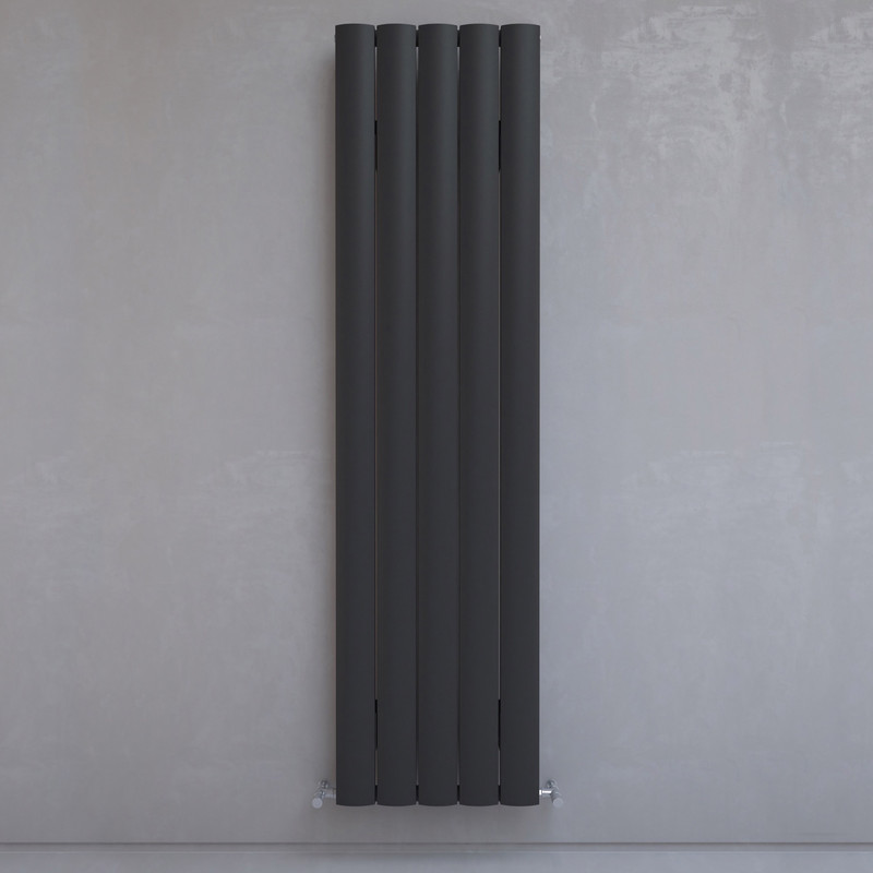 Kudox AluLite Textured Arc Designer Radiator 1800 x 470mm 3996Btu Black
